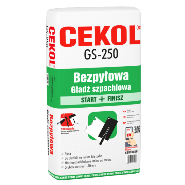 CEKOL GS-250 Gypsum Based Finish Plaster (1-10mm) DUSTLESS