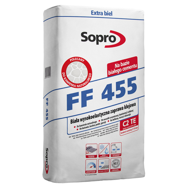 SOPRO FF455 Highly elastic tile adhesive white